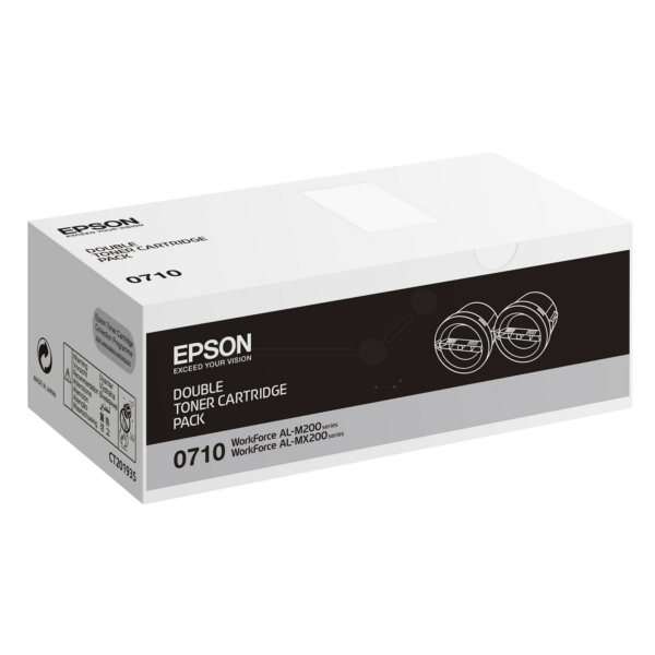 Original Epson 0710 / C13S050710 / S050710 Toner Doppelpack schwarz (2 Stück)