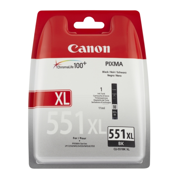 Original Canon CLI-551 BKXL / 6443B001 / 6443B004 Tinte schwarz