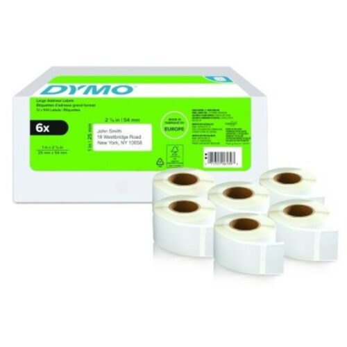 Original Dymo 2177563 Etiketten weiß (25 x 54mm, 12 x 500 Stück)