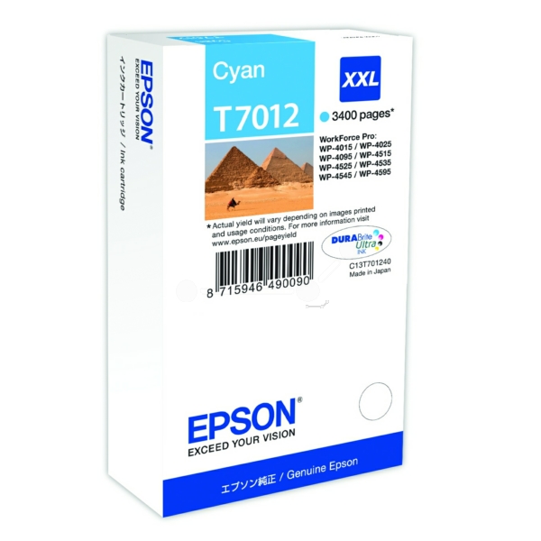 Original Epson T7012 / C13T70124010 Tinte cyan