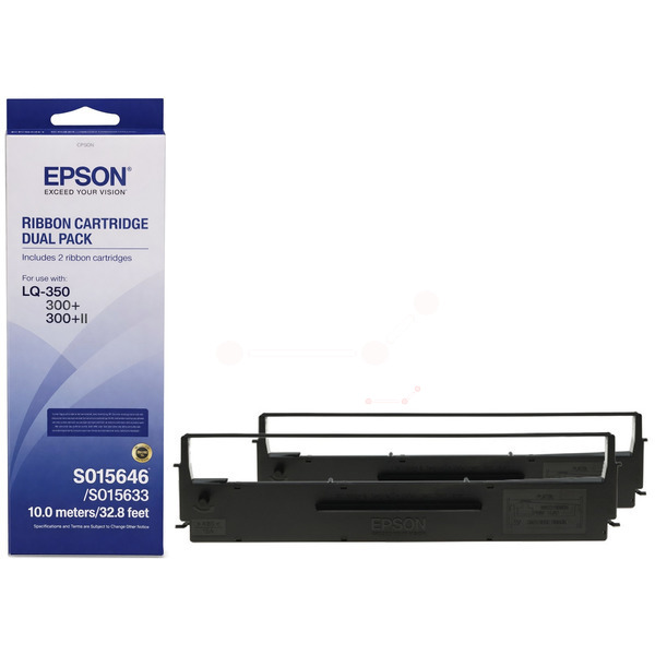 Original Epson 7753 / C13S015646 / S015646 Farbband /Farbrolle Doppelpack schwarz (2 Stück)
