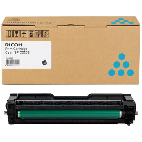 Original Ricoh TYPE SPC 220 E / 406097 / 406053 / 406141 / 406766 / 407645 Toner cyan