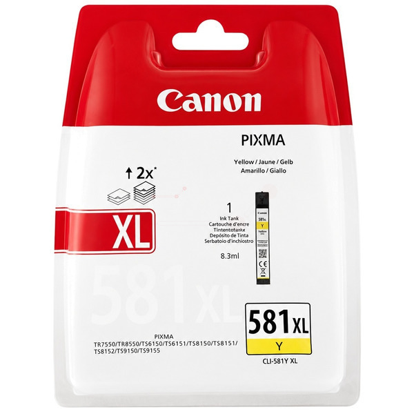 Original Canon CLI-581 YXL / 2051C001 / 2051C004 Tinte gelb