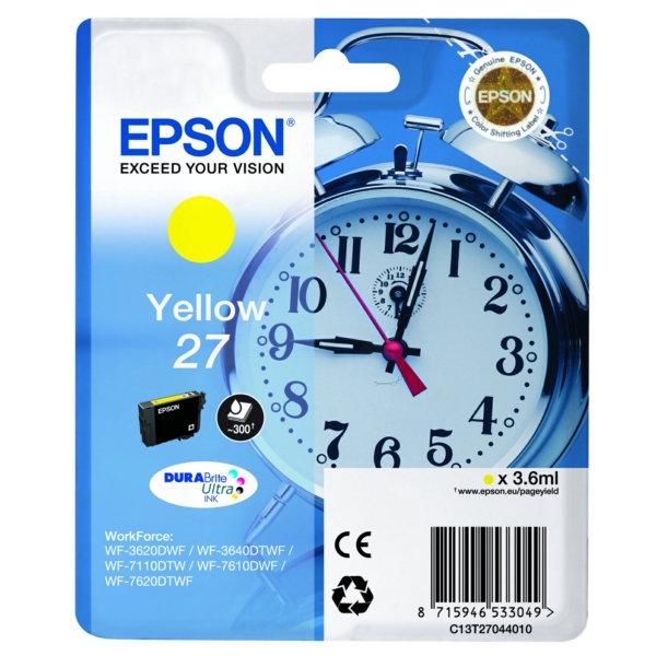 Original Epson 27 / T2704 / C13T27044012 / C13T27044022 Tinte gelb