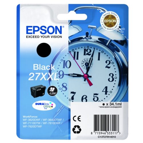 Original Epson 27XXL / T2791 / C13T27914012 / C13T27914022 Tinte schwarz