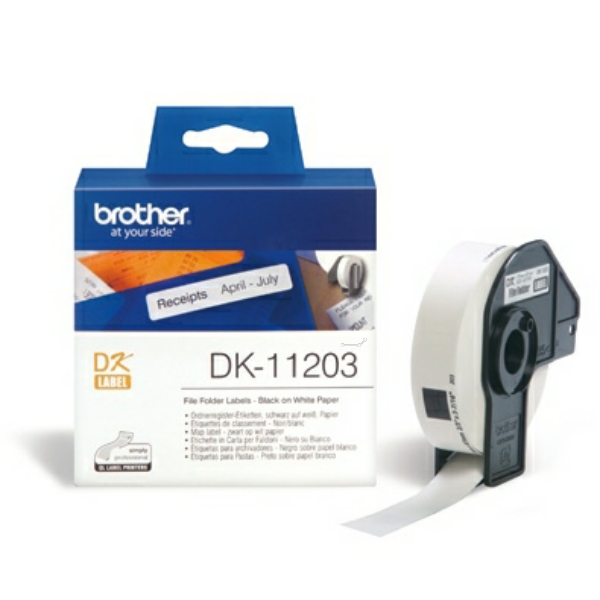 Original Brother DK-11203 Etiketten schwarz auf weiß (17 x 87mm, 300 Stück)