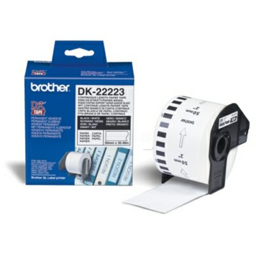 Original Brother DK-22223 Etiketten schwarz auf weiß (50mm x 30,48m)