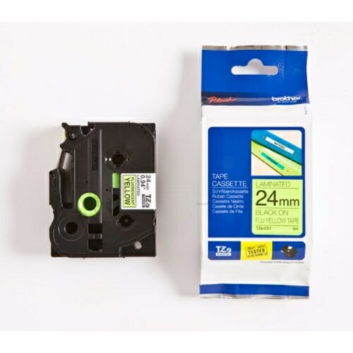Original Brother TZE-C51 Schriftband schwarz auf signalgelb (24mm x 5m)