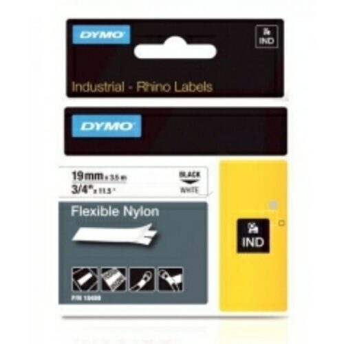 Original Dymo S0718120 / 18759 / 18489 Etiketten schwarz auf weiß (19mm x 3,5m)