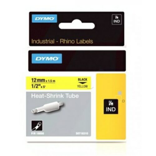 Dymo S0718310 / 18056 Heissschrumpfschlauch schwarz auf gelb (12mm x 1,5m)