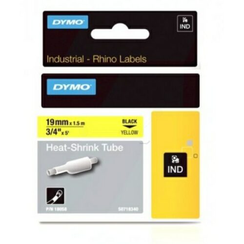 Dymo S0718340 / 18058 Heissschrumpfschlauch schwarz auf gelb (19mm x 1,5m)