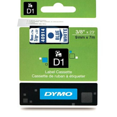 Original Dymo S0720690 / 40914 Etiketten blau auf weiß (9mm x 7m)