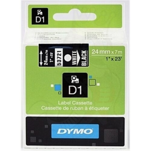 Original Dymo S0721010 / 53721 Etiketten weiß auf schwarz (24mm x 7m)