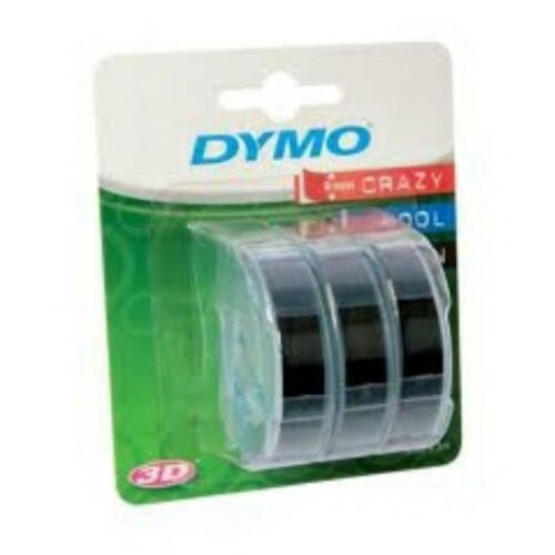 Dymo S0847730 Prägeband weiß auf schwarz (9mm x 3m, 3 Stück)