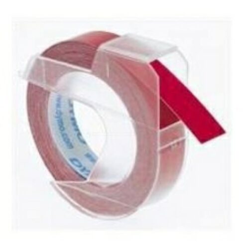 Dymo S0898150 Prägeband weiß auf rot (9mm x 3m)