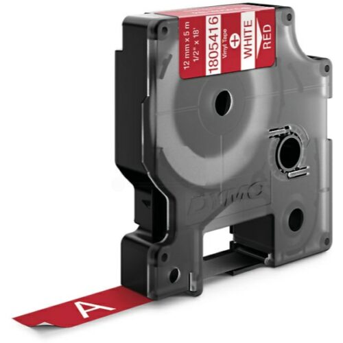 Original Dymo 1805416 Etiketten weiß auf rot (12mm x 5,5m)