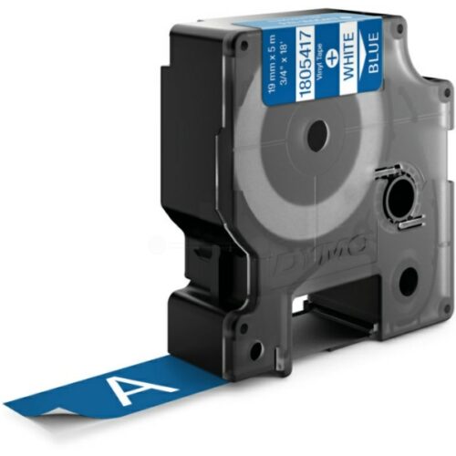 Original Dymo 1805417 Etiketten weiß auf blau (19mm x 5,5m)