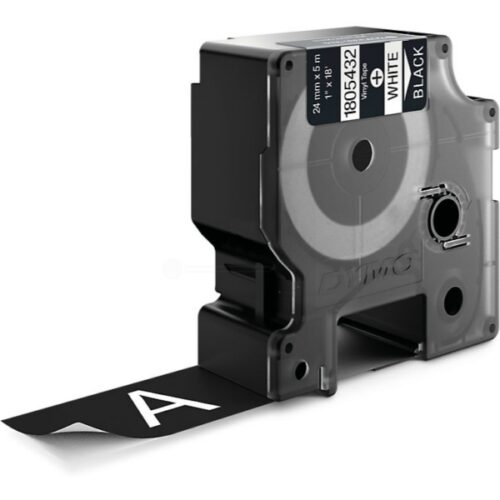 Original Dymo 1805432 Etiketten weiß auf schwarz (24mm x 5,5m)