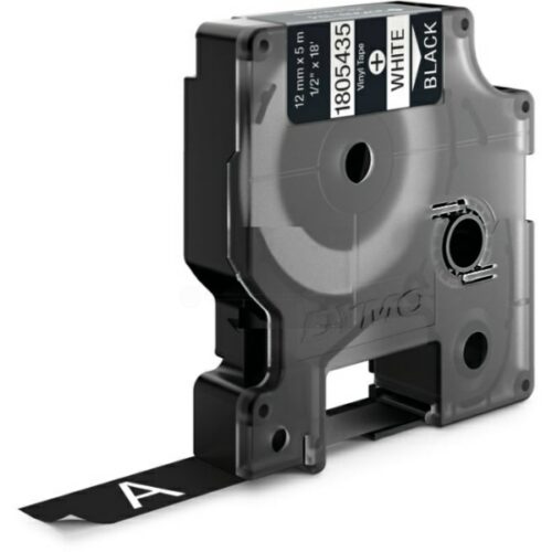 Original Dymo 1805435 Etiketten weiß auf schwarz (12mm x 5,5m)