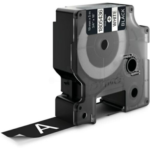 Original Dymo 1805436 Etiketten weiß auf schwarz (19mm x 5,5m)