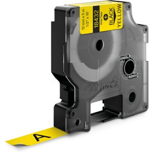 Original Dymo S0718450 / 18432 Etiketten schwarz auf gelb (12mm x 5,5m)