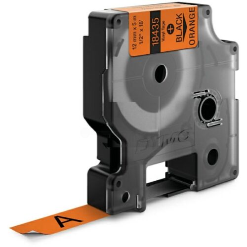 Original Dymo S0718490 / 18435 Etiketten schwarz auf orange (12mm x 5,5m)