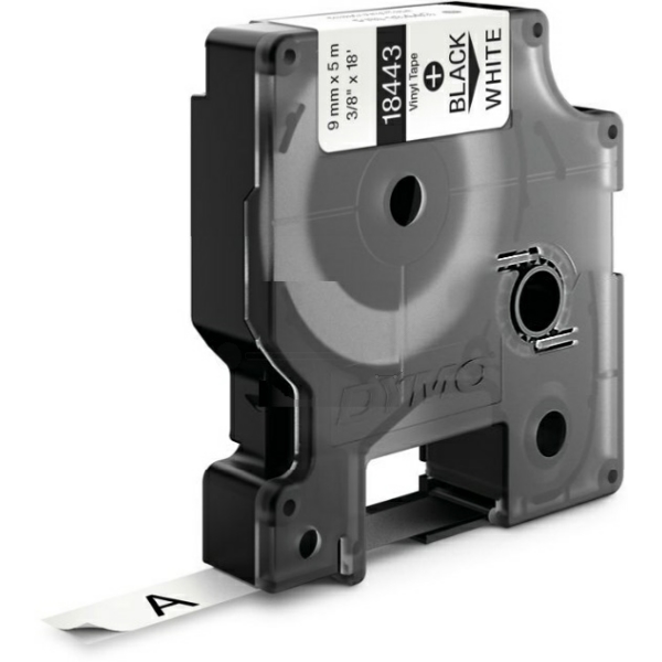 Original Dymo S0718580 / 18443 Etiketten schwarz auf weiß (9mm x 5,5m)