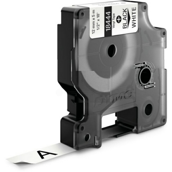 Original Dymo S0718600 / 18444 Etiketten schwarz auf weiß (12mm x 5,5m)
