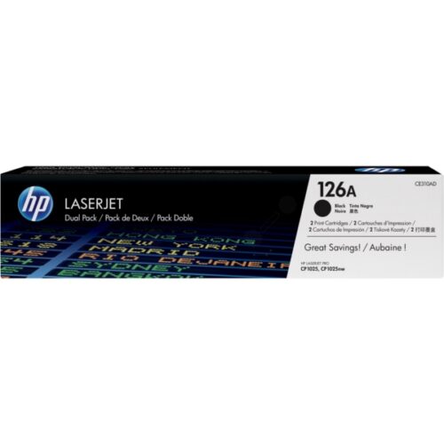 Original HP 126A / CE310AD Toner Doppelpack schwarz (2 Stück)