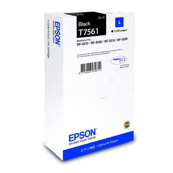 Original Epson T7561 / C13T756140 Tinte schwarz