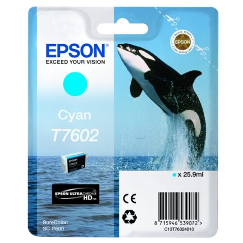 Original Epson T7602 / C13T76024010 Tinte cyan