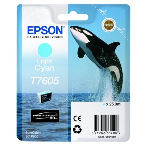 Original Epson T7605 / C13T76054010 Tinte photo cyan