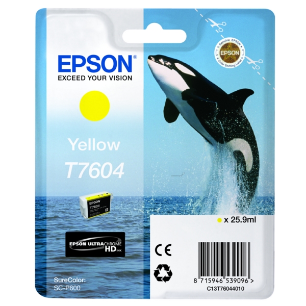Original Epson T7604 / C13T76044010 Tinte gelb