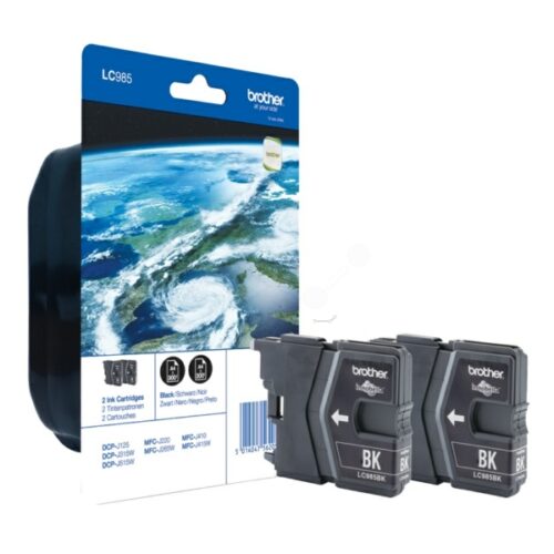 Original Brother LC-985BKBP2DR Tinten Doppelpack schwarz (2 Stück)