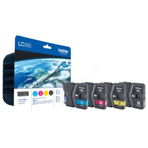 Original Brother LC-985VALBP / LC-985VALBPDR Tinte Multipack schwarz, cyan, magenta, gelb (4 Stück)