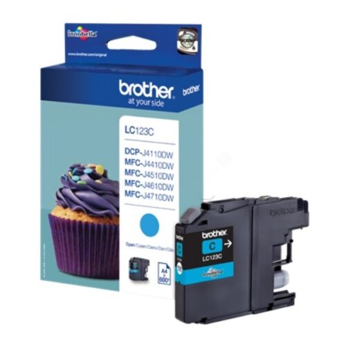 Original Brother LC-123C / LC-123CBP / LC-123CBPDR Tinte cyan