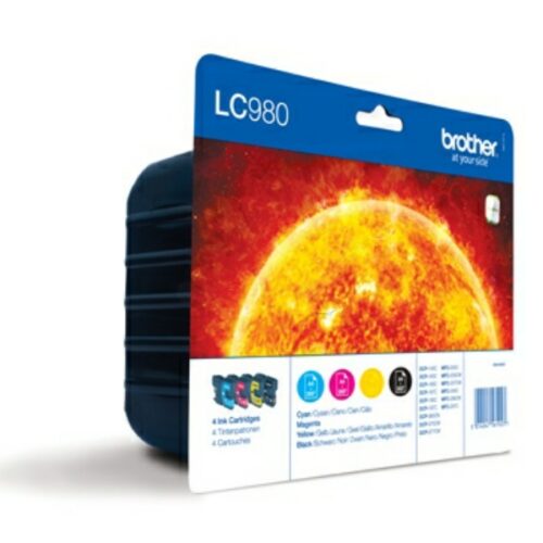 Original Brother LC-980VAL / LC-980VALBP / LC-980VALBPDR Tinte Multipack schwarz, cyan, magenta, gelb (4 Stück)