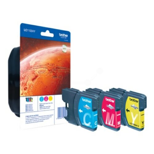 Original Brother LC-1100HYRBWBP / LC-1100HYRBWBPDR Tinte Multipack cyan, magenta, gelb (3 Stück)