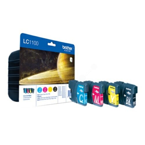 Original Brother LC-1100VALBP / LC-1100VALBPDR Tinte Multipack schwarz, cyan, magenta, gelb (4 Stück)