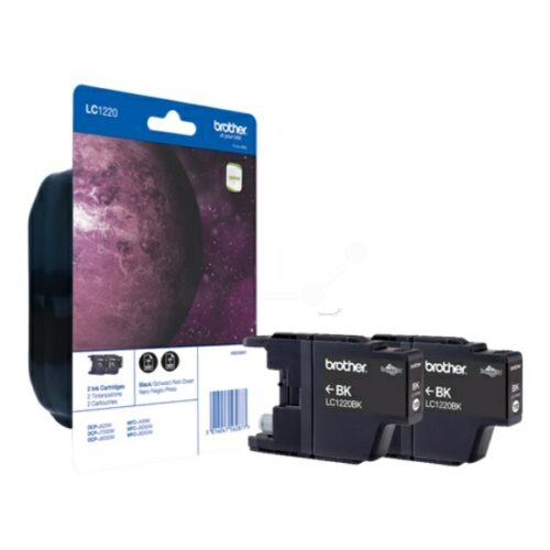 Original Brother LC-1220BKBP2DR Tinten Doppelpack schwarz (2 Stück)