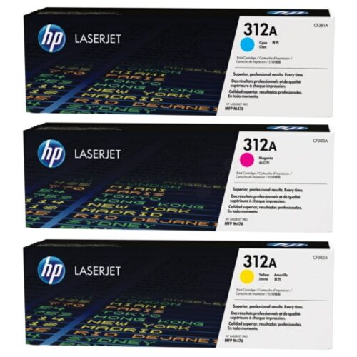 Original HP 312A / CF440AM Toner Set cyan, magenta, gelb (3 Stück)