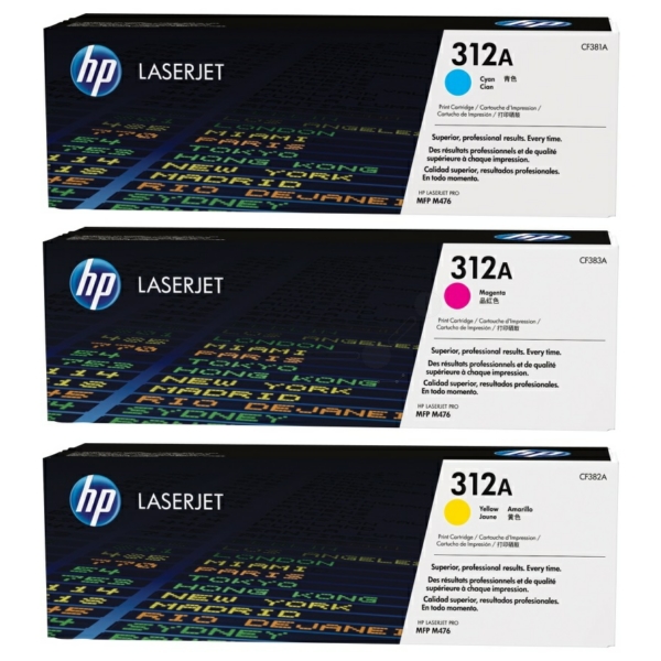 Original HP 312A / CF440AM Toner Set cyan, magenta, gelb (3 Stück)