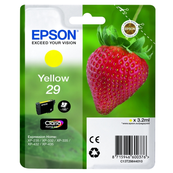 Original Epson 29 / T2984 / C13T29844012 / C13T29844022 Tinte gelb