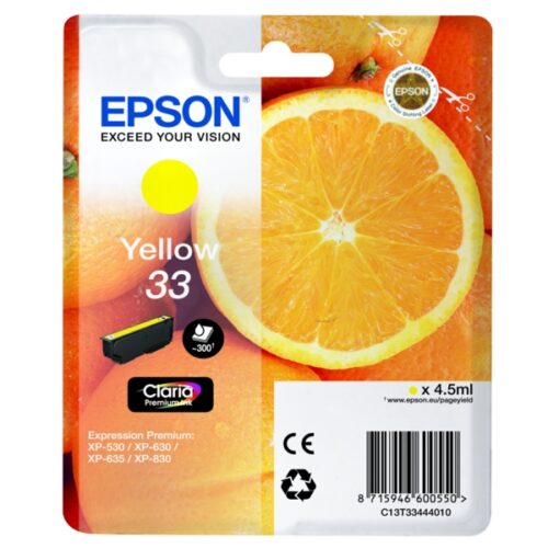Original Epson 33 / T3344 / C13T33444012 / C13T33444022 Tinte gelb