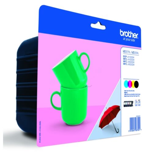 Original Brother LC-227XLVALBP / LC-227XLVALBPDR Tinte Multipack schwarz, cyan, magenta, gelb (4 Stück)