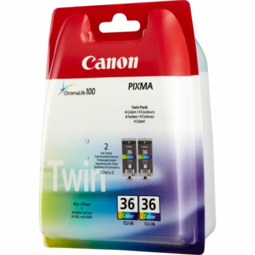Original Canon CLI-36 / 1511B018 Tinten Doppelpack color (2 Stück)