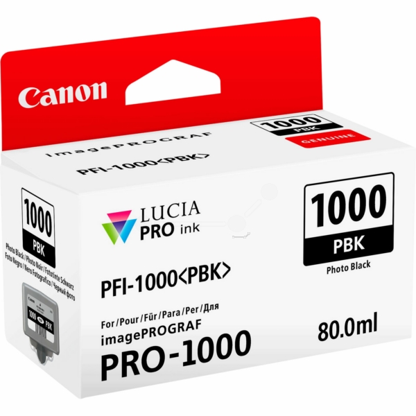 Original Canon PFI-1000 PBK / 0546C001 Tinte photo schwarz