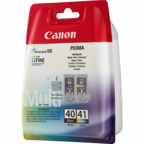 Original Canon PG-40 CL-41 / 0615B043 / 0615B051 Tinten Doppelpack schwarz, color (2 Stück)