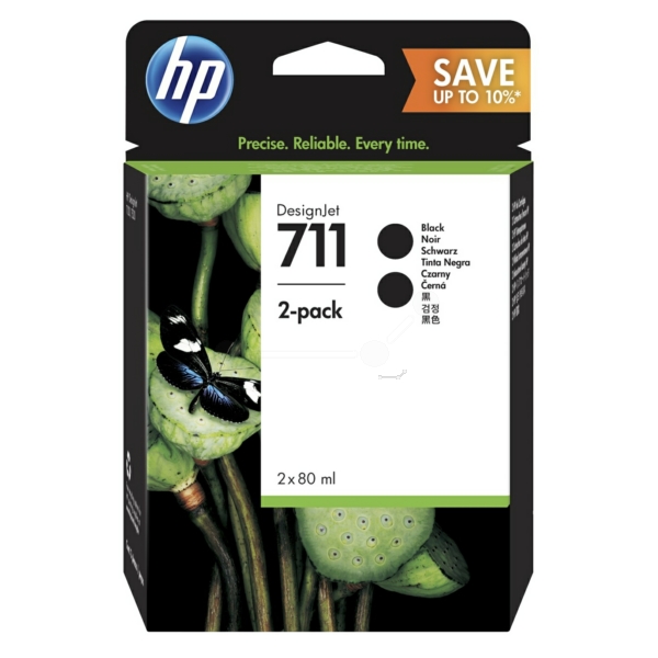 Original HP 711 / P2V31A Tinten Doppelpack schwarz (2 Stück)