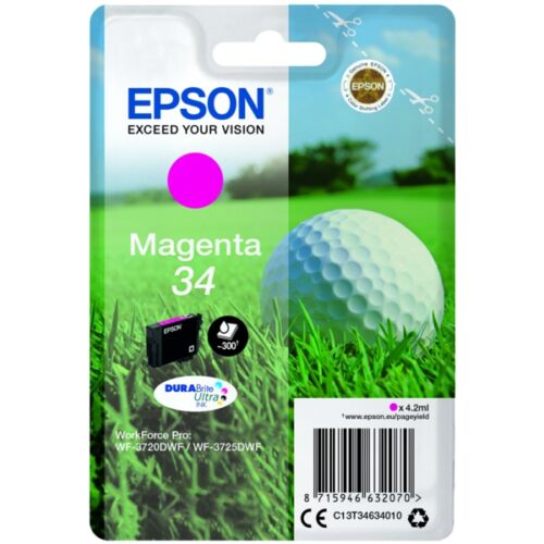 Original Epson 34 / T3463 / C13T34634010 / C13T34634020 Tinte magenta